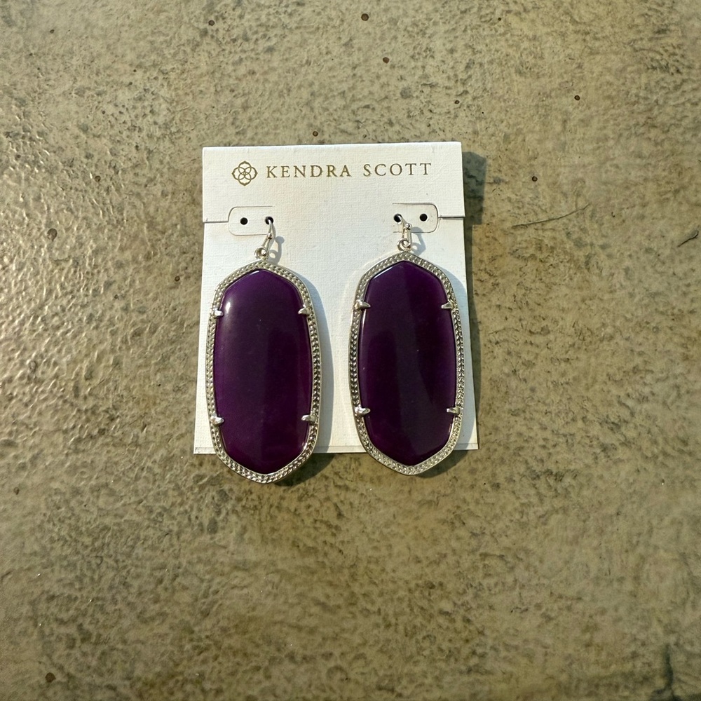 New Elle Filigree Drop Earrings in Purple